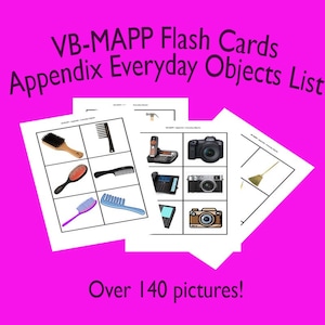 Plus de 140 cartes flash VB-MAPP - Liste des objets du quotidien en annexe