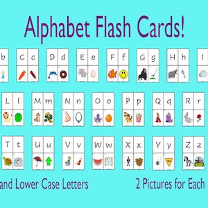 Alphabet Flash Cards - 2 Pictures Each!
