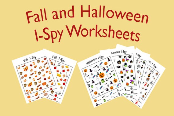 Fall and Halloween I-Spy Worksheets!