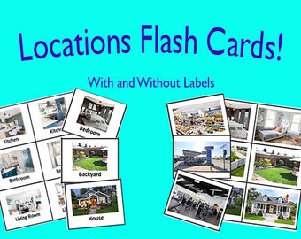 Locations Flash Cards! - With and Without Labels