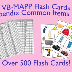 500+ VB-MAPP Flash Karten - Liste gemeinsamer Gegenstände