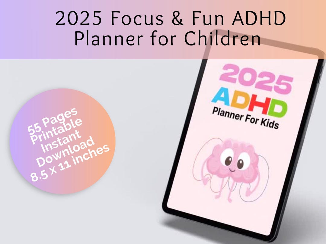 2025 Focus & Fun ADHD Planner for Children Kid-friendly Daily Organizer ...