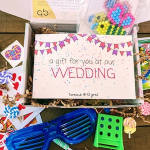 Wedding Day Busy Box for Tweens (8-13 years); Bridesmaid Groomsmen Gift for Kids; Wedding Activities for Kids