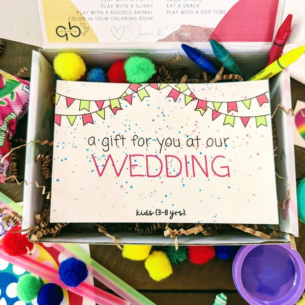 Wedding Day Busy Box for Kids (3-8 yrs); Wedding Activities for Kids; Quiet Box for Reception; Ring Bearer Flower Girl Gift