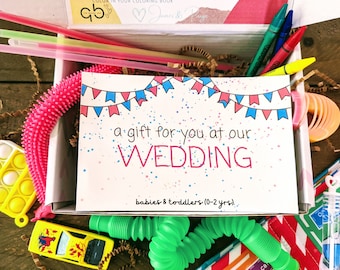 Wedding Day Busy Box for Babies & Toddlers (0-2 yrs); Wedding Activities for Kids; Ring Bearer Flower Girl Gift