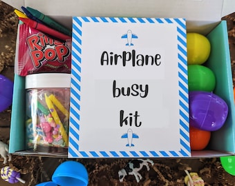 Airplane Busy Kit for Kids (3-10 yrs.) w/ Playdoh, Activities, Coloring, Stickers, and more! SPRING BREAK