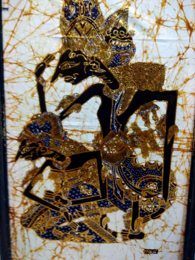 Wayang Batik Painting - Rama and Shinta - Etsy