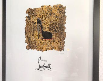 Fairchild Paris Christian Louboutin Red Sole Heel Lithograph #28/100 Signed Framed