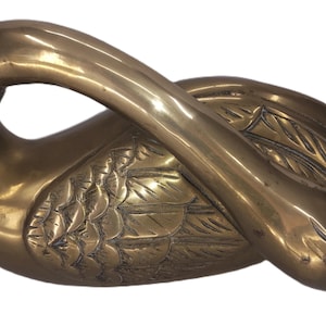 Vintage Korean Brass Swan Sculpture