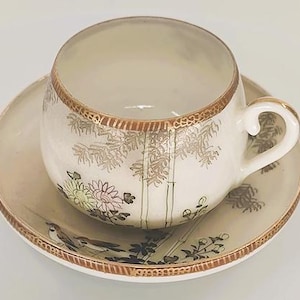 Vintage Japanese Teacup and Saucer Set Signed
