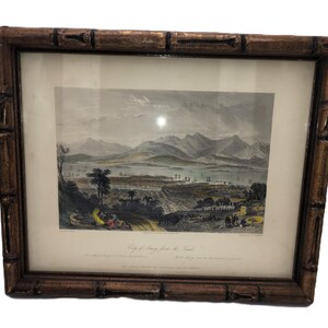 Set of Two Antique Colored Engravings by Thomas Allom 1850