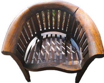 Vintage Teak Tropical Banana Chair - Mid-Century Inspired Outdoor/Indoor Chair LOCAL PICKUP ONLY