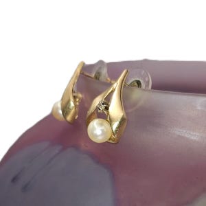 Vintage 14K Pearl and Diamond Teardrop Earrings