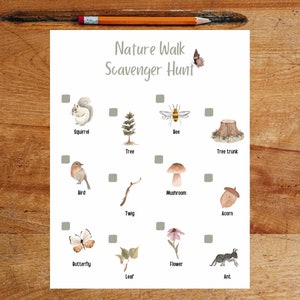NATURE SCAVENGER HUNT, toddler outdoor activity, toddler printable activity, preschool activity, camping activity, fall activity