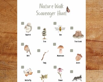 NATURE SCAVENGER HUNT, toddler outdoor activity, toddler printable activity, preschool activity, camping activity, fall activity