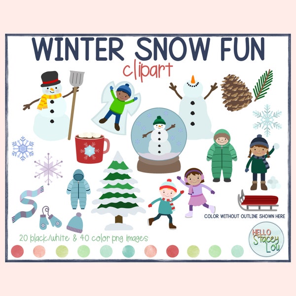 Winter Snow Fun Clipart - December/January