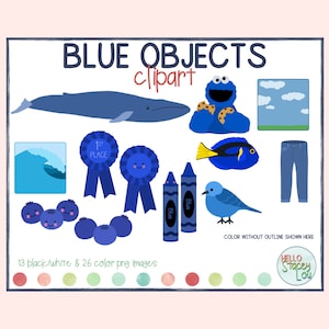 Objets bleus Clipart