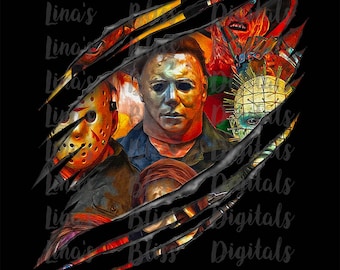 Michael Myers, Freddy Krueger, Krzyk, Chucky, Halloween Sublimacja, Haddonfield Cyfrowa sylwetka PNG Clipart dla wszystkich Twoich projektów