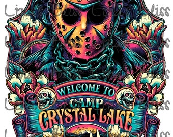 Jason Voorhees Bienvenido a Camp Crystal Lake, Halloween Jason Voorhees, Jason Voorhees Png Digital Silhouette Clip art para todos sus diseños