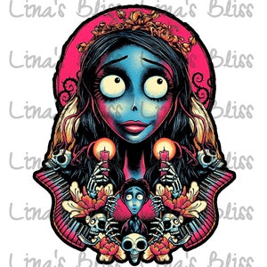 Emily, Emily Corpse Bruid Sublimatie, Nachtmerrie Voor Kerstmis, Jack van Halloween, Digitaal Silhouet PNG Clip art voor al uw ontwerpen