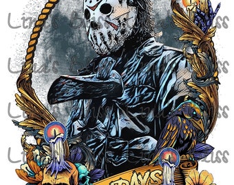 Jason Voorhees I Love Fridays Digital Silhouette PNG Clip art for All your Designs