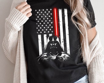 Darth Vader Shirt, Star Wars Shirt, Darth Vader American Flag, Fourth of July Shirt, May the Fourth Be With You, Darth Vader SVG