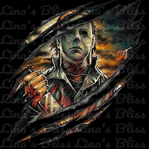Michael Myers, Halloween Sublimation, Haddonfield Digital Silhouette PNG Clip art for All your Designs