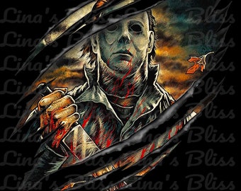 Michael Myers, Sublimación de Halloween, Haddonfield Digital Silhouette PNG Clip art para todos sus diseños