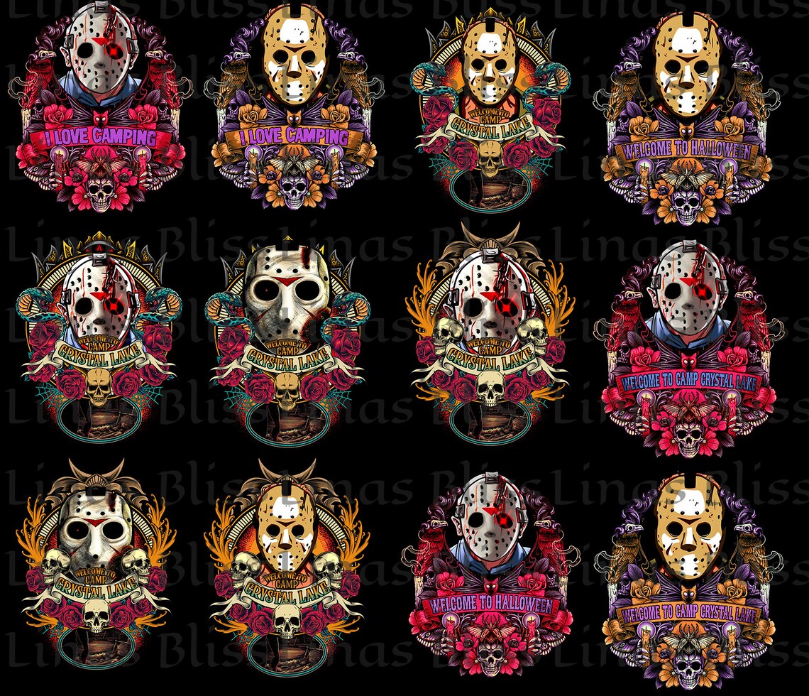 Jason Voorhees Bundle, Halloween Digital Silhouette PNG Clip Art for ...