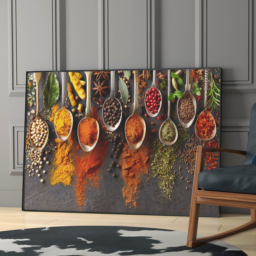Aromatic Spices Wall Art　ビンテージ　アート Amazon.com: LoveThePrint Vintage Herb Spice Botanical Wall