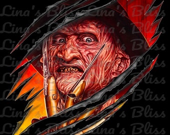 Halloween Freddy Krueger Digital Silhouette PNG Clip art para todos tus diseños