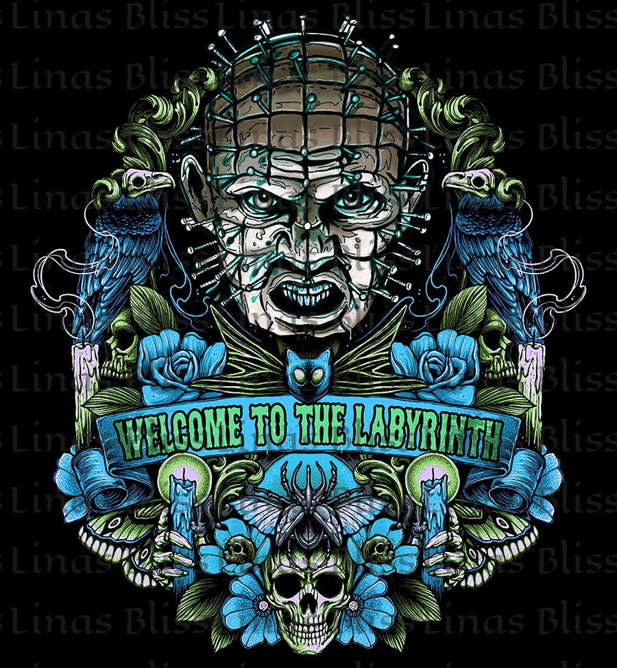 PinHead Digital, HellRaiser Digital,  Halloween Sublimation, Haddonfield Digital Silhouette PNG Clip art for All Designs, Hellbound Heart