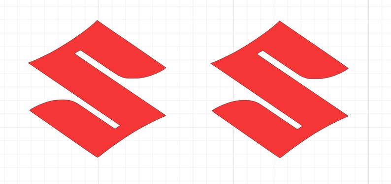 Suzuki S Logo Tank Reproduction Fairing Panel Sticker Decal Pair 102mm x 102mm image