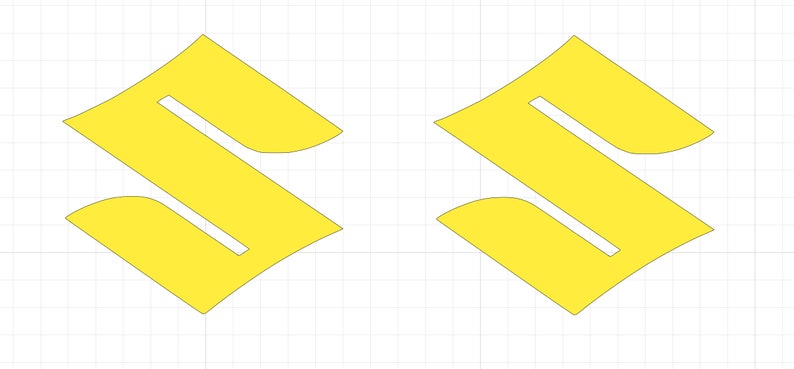 Suzuki S Logo Tank Reproduction Fairing Panel Sticker Decal Pair 102mm x 102mm image