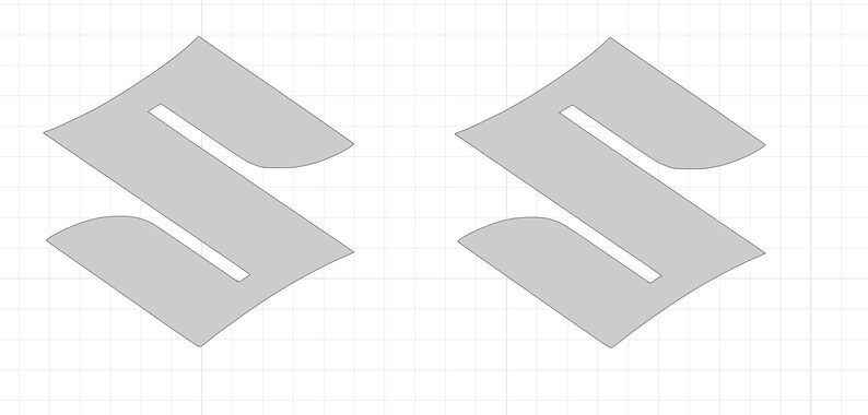 Suzuki S Logo Tank Reproduction Fairing Panel Sticker Decal Pair 102mm x 102mm image
