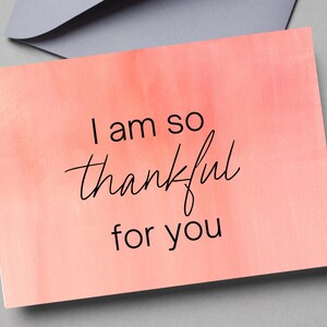 Multiple Occassion Card Canva Template Download, Pretty Pink Thankful For You Portrait Orientation Card, Mothers day, Birthday, Friend Gift