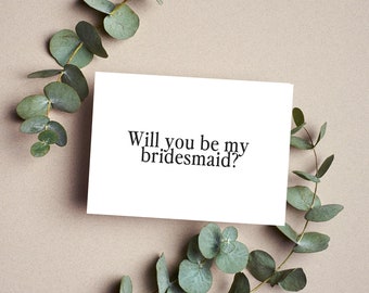 Bridesmaid Proposal Card, Minimal Design, Canva Template Download, Will you be my Bridesmaid?