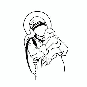 Saint Mother Teresa Embroidery, Instant Digital Download, Hand Embroidery Pattern, Printable Embroidery Pattern, Embroidery PDF Pattern,