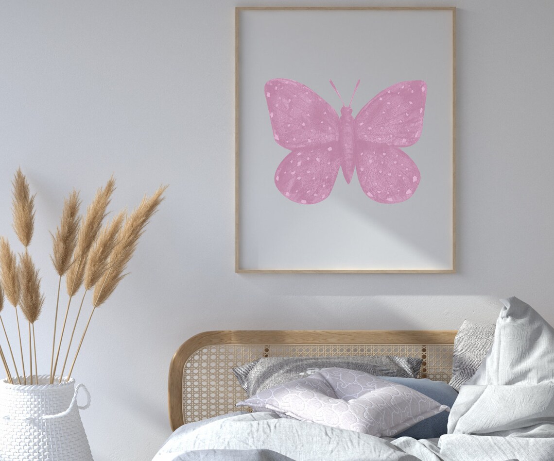Pastel Purple Butterfly Artwork Nursery Accent Wall Art Etsy