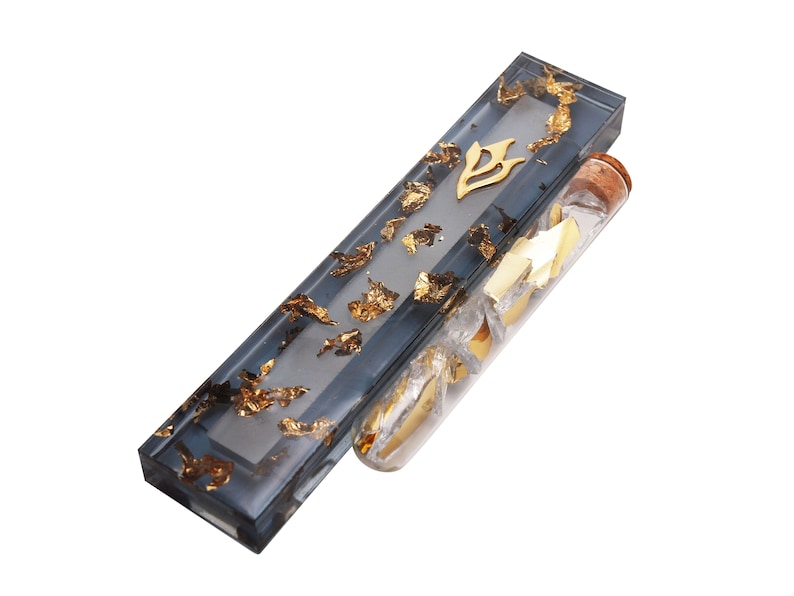 Modern Jewish Wedding Breaking Glass Mezuzah Kit With Color Cup and