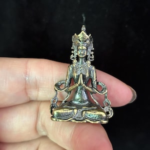 Rare Antique brass GuanYin Buddha Sitting Buddha,Peace Zen Bodhisattva,meditation decorations Tibetan guanyin Buddhism Tathagata Miniature 1