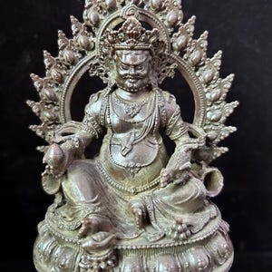Yellow Jambhala Buddha Statue Tibetan Buddhism Tantric God of Wealth Deity Mala Bodhisattva Hindu Praying Meditation buddhist blessings EC01