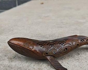 Incense Burner Whale Figurine Incense Holder Copper Incense Cone Burning Frankincense Whale Fish Shaped Censer Aromatherapy Joss Stick kk185