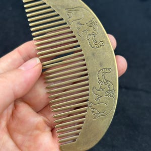 Vintage Sterling Brass Travel Comb, Floral Design Antique Unique Rare, VTG Comb  Silver Plated Original Old Unique Design Lady Hair Comb 58