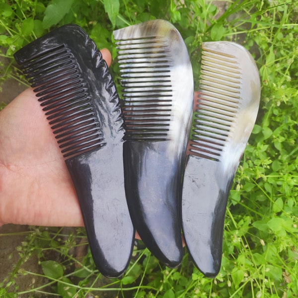 Get 1Natural Sheep horn handmade horn comb,no stati holiday gift Christmas presents for wife Boutique Massage Scalp Brush Dandruff Health C2
