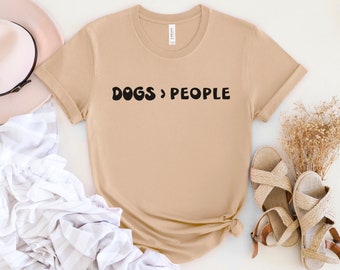 DOGS > PEOPLE Tee - Dog Tee Shirt, Dog Mom Tee, Dog Dad Tee, Funny Dog Tee - Bella + Canvas