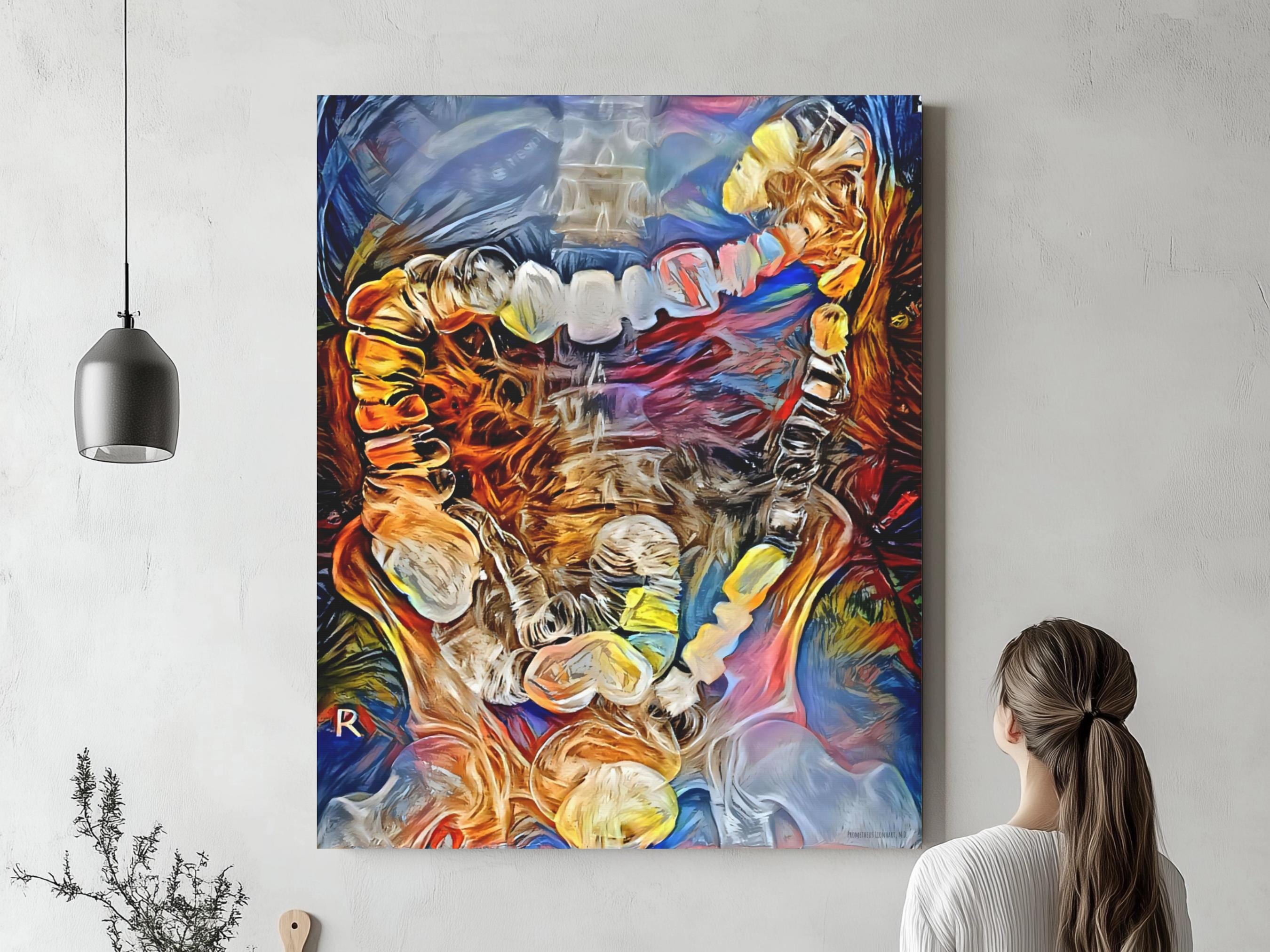 Gastrointestinal Anatomy, Canvas,  -  GI Radiology Wall Art Science Medical Art Student Art Office Decor Gifts Medicine