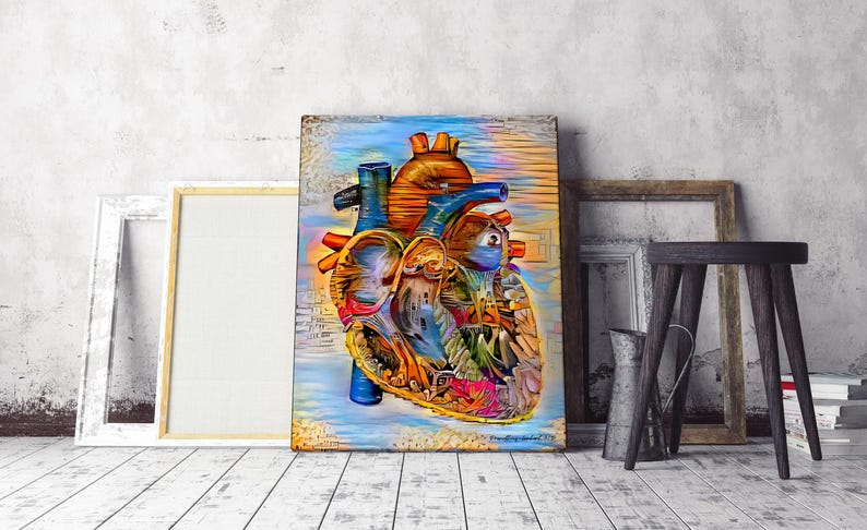 Heart Cardiac Anatomy, Canvas, Color Radiology Art Science Medical Student Office Medicine Thoracic Cardiology image 2