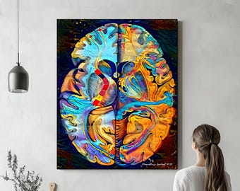 脳解剖学アート、キャンバスまたはアクリル、「Alba Materia Cerebri 脳解剖学アート、キャンバスまたはアクリル、「Alba Materia Cerebri