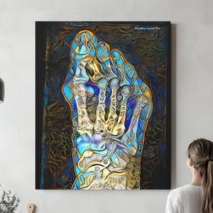 Foot Anatomy in Bright Color, Canvas or Acrylic Glass,  Anatomy Art Orthopedics Podiatrist Radiology Art Science Medical Student  Medicine